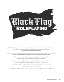 Текст Black Flag Roleplaying на чёрном флаге. Под ним начинается текст.