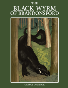 Чёрный змей ползёт между деревьев, из ноздрей идёт пар. The Black Wyrm of Brandonsford / Change Dudinack
